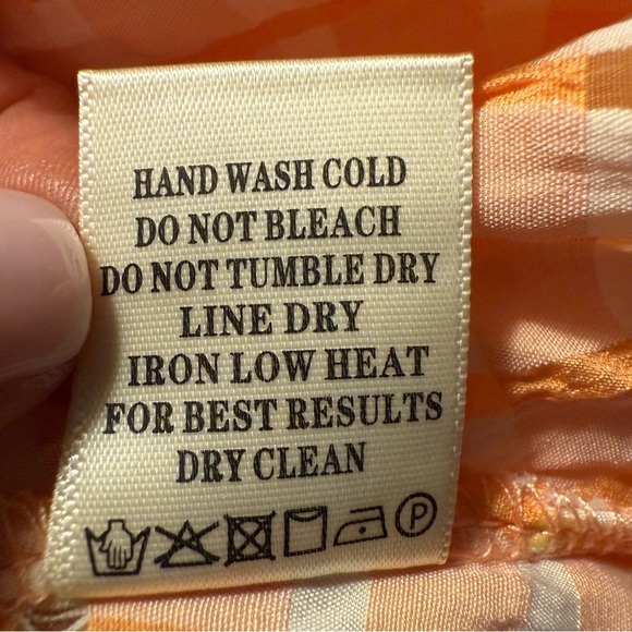 New In | Orange & White Gingham Ruffled Blouse | Sz L - Picture 9 of 9